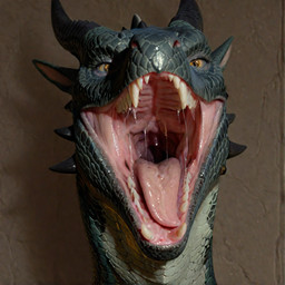 amber_eyes ambiguous_gender bodily_fluids feral horn imminent_vore mouth_shot mythology open_mouth realistic saliva saliva_string scales solo teeth throat tongue vore atherionrave dragon mythological_creature mythological_scalie scalie