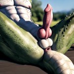 absurd_res animal_genitalia animal_penis anthro anus argonian balls bumblebee95 canine_genitalia canine_penis detailed_background erection genitals hi_res knot male muscular nipples non-mammal_balls non-mammal_nipples penis realistic scalie sitting solo