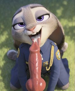 after_fellatio after_oral after_sex animal_genitalia animal_penis anthro badge bedroom_eyes big_penis bodily_fluids bottomwear buckteeth canine_genitalia canine_penis clothed clothing cum cum_in_mouth cum_inside cum_on_body cum_on_tongue dripping duo ears_down ejaculation erection eyelashes feet fellatio female female_focus first_person_view fur genital_fluids genitals grass grey_body grey_fur half-closed_eyes kneeling kneeling_oral_position knot long_ears looking_pleasured looking_up male male/female male_pov multicolored_body multicolored_fur narrowed_eyes nude on_ground open_mouth open_smile oral oral_invitation outdoor_nudity outside penile penis pink_nose pivoted_ears plant police police_badge police_uniform purple_eyes saliva seductive sex smile solo_focus tail teeth toes tongue tongue_out topwear two_tone_body two_tone_fur uniform vein veiny_penis white_body white_fur alucard_(director) disney zootopia judy_hopps canid canine lagomorph leporid mammal rabbit absurd_res hi_res