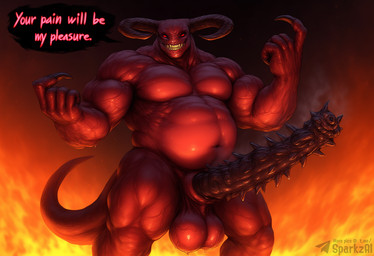 2_horns balls beckoning belly biceps big_balls big_penis bodily_fluids claws dialogue erection evil_grin fire genitals gesture hell horn huge_penis hyper hyper_genitalia hyper_penis long_penis looking_at_viewer male musclegut muscular muscular_humanoid muscular_male navel nightmare_fuel nude pecs penile_spines penis red_body red_eyes red_skin saggy_balls sharp_teeth smile solo speech_bubble spiked_penis spikes spikes_(anatomy) steam steamy_penis sweat sweaty_balls sweaty_genitalia tail talking_to_viewer teeth text unusual_anatomy unusual_genitalia unusual_penis vein veiny_muscles veiny_penis veiny_thighs sergalbutt demon demon_humanoid humanoid english_text signature url