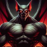 abs anthro bald bat_ears biceps big_biceps big_deltoids big_muscles big_trapezius big_wings biped black_background broad_shoulders dall-e_3 dark_body dark_skin deltoids empty_eyes fangs front_view glowing glowing_eyes grey_body grey_ears grey_nose grey_skin light looking_at_viewer looking_forward male manly membrane_(anatomy) membranous_wings monotone_body monotone_skin muscular muscular_anthro muscular_male nose_wrinkle nostrills nude nude_anthro nude_male obliques open_mouth pecs red_eyes red_inner_ear red_sclera red_wings serratus sharp_teeth simple_background snarling solo spread_wings symmetry symmetry_(reflectional) teeth thick_neck trapezius wings zenithwolf chiropteran mammal monster vampire 1:1 2024 digital_drawing_(artwork) digital_media_(artwork) half-length_portrait hi_res lighting portrait shaded