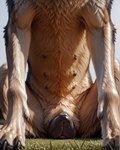 anatomically_correct anatomically_correct_genitalia anatomically_correct_pussy animal_genitalia animal_pussy bodily_fluids canine_genitalia canine_pussy claws faceless_character female feral genital_fluids genitals grass low-angle_view multi_nipple nipples outside plant pussy pussy_juice realistic sitting solo director_yiffy canid canine canis domestic_dog german_shepherd herding_dog mammal pastoral_dog hi_res