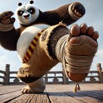 anthro big_butt bottomwear butt clothed clothing detailed_background detailed_fur feet foot_focus male overweight shorts solo thick_thighs director_lerrmot master_po_ping giant_panda mammal ursid detailed