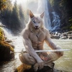 absurd_res alternate_version_at_source anthro canid canine canis erection foreskin fur genitals hi_res humanoid_genitalia humanoid_penis long_foreskin male male/male mammal nude_art penis solo summer waterfall were werecanid werecanine werewolf white_body white_fur wolf wolfs-chaser