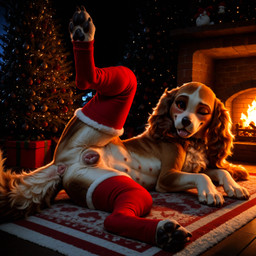 8_nipples animal_genitalia animal_pussy anus canine_genitalia canine_pussy christmas_tree clothing dewclaw female feral fireplace genitals gift inside inviting_to_sex legwear looking_at_viewer lying multi_nipple nipples on_side one_eye_closed pawpads paws plant presenting presenting_pussy pussy red_clothing red_legwear red_stockings smile solo stockings tail_anus teasing tongue tongue_out tree wink pleasedontlook bird_dog canid canine canis cocker_spaniel domestic_dog hunting_dog mammal spaniel hi_res