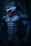 abs anthro athletic athletic_anthro athletic_male biceps forest forest_background hair male muscular muscular_anthro muscular_arms muscular_male nature nature_background navel night nipples nude pecs plant ripped_muscles serratus solo tail toned-muscles tree triceps tuft vein veiny_arms veiny_biceps veiny_muscles anonymous_director canid canine canis mammal were werecanid werecanine werewolf wolf hi_res