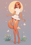 anthro bottomwear clothing female long_legs looking_at_viewer miniskirt shirt skirt solo standing t-shirt topwear foxlover7796 suki_lane canid canine canis domestic_dog mammal