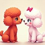 anthro duo female love male anonymous_director canid canine canis domestic_dog mammal poodle