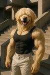 Rating: s
ID: 104087
Date: 2025-05-03 03:25:02 -0400
Status: pending
Score: 4
7oxytron abs anthro bangs bird_dog black_clothing black_nails black_shirt black_topwear blurred_background body_fur bottomwear brown_nose brutalist_architecture canid canine canis cargo_pants claws clothing colored_nails day detailed_background detailed_hair domestic_dog finger_claws floppy_ears fluffy fluffy_hair front_view golden_retriever hair hair_over_eye hair_over_eyes half-length_portrait hi_res hunting_dog labrador light looking_at_viewer male mammal messy_hair morning muscular muscular_male nails navel one_eye_obstructed open_mouth outside pants portrait retriever shadow shirt short_fur smile solo stairs sunlight tank_top tongue topwear v-line vein white_bottomwear white_clothing white_pants yellow_theme post #104087