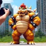 anthro bowser male muscular pose solo