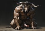 animal_genitalia animal_penis anthro balls big_penis equine_penis genitals horn male muscular muscular_male penis solo hyperion bovid bovine mammal