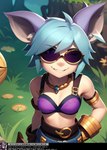 absurd_res bra clothed clothing eyewear fan_character female hi_res humanoid partially_clothed profana-ai-inator solo sunglasses underwear