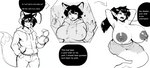 anthro anthro_to_humanoid big_breasts black_hair blubtf breasts canid canine canis clothed clothing curvaceous curvy_figure female fox fur gender_transformation genie hair hi_res hoodie huge_breasts humanoid humanoid_pointy_ears legless looking_at_viewer male mammal monochrome mtf_transformation nipple_piercing nipples nude piercing scared seductive simple_background solo solo_focus species_transformation thick_thighs topwear transformation voluptuous wide_hips