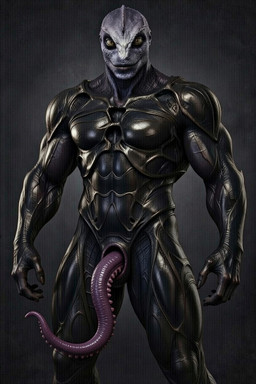 anthro male penis_tentacles solo tentacles lizzie_addams reptile scalie hi_res