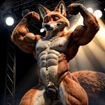 abs andromorph animal_genitalia animal_pussy anthro canid canine canine_genitalia canine_pussy casual_exposure casual_nudity crossgender flexing flexing_biceps flexing_both_biceps fox genitals hi_res hornybunny inside intersex mammal mta_crossgender mti_crossgender muscular muscular_andromorph muscular_intersex nick_wilde nipples nude nude_andromorph nude_anthro presenting public public_exposure public_nudity pussy smile solo zootopia