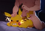 bedroom blush bodily_fluids cum cum_in_pussy cum_inside duo electricity female feral genital_fluids genitals hand_on_head interspecies looking_pleasured male male/female orgasm penetration penile penis pokephilia saliva sex sparks sweat tongue vaginal vaginal_penetration nintendo pokemon pokemon_trainer generation_1_pokemon human mammal pikachu pokemon_(species)
