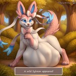 belly big_belly female feral outside plant solo struggling_prey text tree unbirthing vaginal vore furry_desirer eeveelution generation_6_pokemon pokemon_(species) sylveon absurd_res english_text hi_res