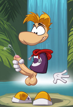 balls big_balls big_penis bodily_fluids clenched_teeth clothed clothing erection floating_hands footwear foreskin forest genital_fluids genitals glans hair holding_penis hoodie humanoid_genitalia humanoid_penis jungle long_foreskin male masturbation not_furry outside partially_retracted_foreskin penile penile_masturbation penis plant precum precum_squirt rock shoes smile sneakers solo teeth topwear tree water waterfall white_body boxen549 rayman_(series) ubisoft rayman humanoid raypeople_(rayman) hi_res