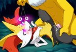 anthro ascot bodily_fluids cave clothed clothing cum cum_in_mouth cum_in_pussy cum_inside cum_on_face erection female fur genital_fluids genitals humanoid_genitalia humanoid_penis hypnosis looking_at_another male male/female mind_control orgasm penetration penile penis sex solo spiral_eyes vaginal vaginal_penetration yellow_body yellow_fur stressedout nintendo pokemon braixen generation_1_pokemon generation_6_pokemon hypno_(pokémon) pokemon_(species)