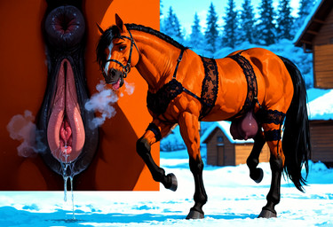 animal_genitalia animal_pussy anus big_breasts bodily_fluids breasts butt clothed clothed_feral clothing dripping female feral fur genital_fluids genitals hair legwear lingerie lingerie_on_feral looking_at_viewer looking_back nipples nude presenting presenting_hindquarters pussy raised_tail solo stockings tongue diddlier equid equine horse mammal pony hi_res