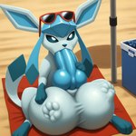 animal_genitalia animal_penis autofellatio balls big_balls big_penis blue_penis canine_genitalia canine_penis cock_vore eyewear feral genitals knot male masturbation oral oral_masturbation penile penile_masturbation penis sitting solo sunglasses vore thedavid nintendo pokemon eeveelution generation_4_pokemon glaceon pokemon_(species) hi_res