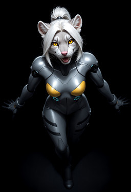anthro artois_posting_service black_background black_clothing bodysuit breasts clothed clothing comfyui_(software) custom_merge_(model) female fingers flatpiecexlvae_baseona1579_(vae) fur glistening grey_body grey_fur hair high-angle_view inner_ear_fluff latex latex_clothing looking_at_viewer nai-diffusion-4-full_(model) novaanimalpony_(model) open_mouth pink_nose ponystandardvae_v10_(vae) ponytail realesrgan_x2_(upscaler) remacri_original_(upscaler) sdxl_vae_fp16_(vae) simple_background skinsuit smile solo teeth tight_clothing tongue tuft whiskers white_body white_fur white_hair yellow_eyes crashbandit mascot_2025 domestic_cat felid feline felis mammal pantherine digital_media_(artwork) hi_res portrait prompt_metainfo