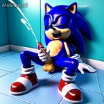 anthro balls blue_body bodily_fluids clothing cum cumshot ejaculation eyes_closed footwear genital_fluids genitals gloves handwear humanoid_genitalia humanoid_penis male masturbation mobians.ai open_mouth penile penile_masturbation penis shoes sitting solo solo_focus sonic_the_hedgehog_(series) white_clothing white_gloves white_handwear sonic_the_hedgehog eulipotyphlan hedgehog mammal watermark