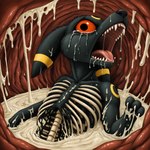 bodily_fluids bone cock_vore crying cum cum_on_body digestion feral genital_fluids genitals gore graphic_digestion imminent_death inside_balls male penile penis solo tears vore thedavid nintendo pokemon eeveelution generation_2_pokemon pokemon_(species) umbreon hi_res