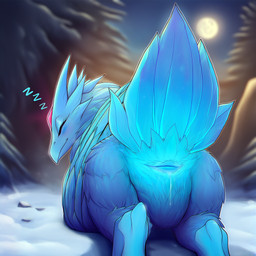 animal_genitalia beak blue_body blush bodily_fluids butt butt_focus cloaca cloaca_juice eyes_closed female feral forehead_gem full_moon genital_fluids genitals ice moon mouth_closed sleeping solo tail wings anonymous_director league_of_legends riot_games tencent anivia_(lol) avian bird elemental_creature