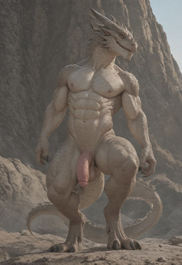 anthro balls claws genitals horn humanoid_genitalia humanoid_penis male mythology nipples nude penis scales solo supah123 dragon mythological_creature mythological_scalie scalie western_dragon wingless_dragon 2025 digital_media_(artwork) hi_res
