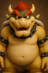 anthro belly heavy male overweight slightly_chubby solo the_roop super_mario_bros bowser koopa reptile scalie turtle hi_res