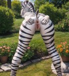 absurd_res anthro breasts butt completely_nude equid equine female female_anthro fur genitals hi_res lewdtf mammal nude_art pussy solo zebra