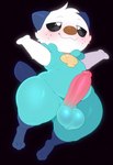 anthro balls fur genitals male penis simple_background solo solo_focus white_body white_fur twinkaton nintendo pokemon generation_5_pokemon mammal oshawott pokemon_(species) hi_res
