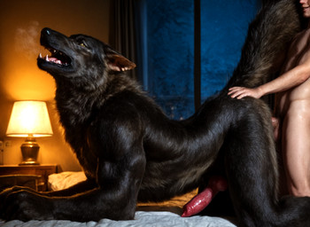 anal anal_penetration anatomically_correct anatomically_correct_genitalia anatomically_correct_penis animal_genitalia animal_penis anthro anthro_penetrated bed bedroom breath canine_genitalia canine_penis dark_body dark_fur detailed_fur doggystyle dominant dominant_human duo ears_back erection from_behind_position fur furniture genitals hand_on_butt human_on_anthro human_penetrating human_penetrating_anthro human_penetrating_male inside interspecies knot lamp male male/male male_on_anthro male_on_human male_penetrated male_penetrating male_penetrating_anthro male_penetrating_male muscular muscular_anthro muscular_male night on_bed open_mouth penetration penile penile_penetration penis penis_in_ass photorealism pivoted_ears realistic realistic_fur realistic_lighting sex smile submissive submissive_anthro tail teeth window yellow_eyes delken canid canine canis human mammal wolf detailed hi_res