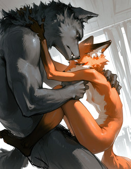 4_toes 5_fingers ambiguous_penetration anthro anthro_on_anthro anthro_penetrated anthro_penetrating anthro_penetrating_anthro athletic athletic_anthro athletic_male biped black_body black_fur black_nose breasts brown_body brown_fur butt carrying_another carrying_partner cheek_tuft claws countershading duo embrace eyes_closed facial_tuft fangs feet female female_penetrated finger_claws fingers fur genitals grey_body grey_fur holding_partner hug inner_ear_fluff inside interspecies larger_anthro larger_male leg_wrap looking_at_another looking_at_partner male male/female male_penetrating male_penetrating_female markings multicolored_body multicolored_ears multicolored_fur muscular muscular_anthro muscular_male narrowed_eyes neck_tuft nipples nude nude_anthro nude_male orange_body orange_fur paws penetration penile penile_penetration penis position romantic sex side_view size_difference small_breasts smaller_female smaller_penetrated stand_and_carry_position standing standing_sex tail teeth toe_claws toes tuft two_tone_body two_tone_fur white_body white_fur zeez18 canid canine canis fox mammal red_fox true_fox werecanid werecanine werecreature wolf digital_media_(artwork) digital_painting_(artwork) hi_res
