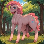 animal_genitalia animal_penis balls blush cutie_mark equine_genitalia equine_penis feral flower genitals grass male outside penis plant sky solo tree nameynamename my_little_pony pinkie_pie_(mlp) equid equine horse mammal