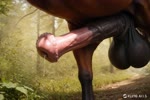 animal_genitalia animal_penis ball_jiggle balls big_balls big_penis black_balls bodily_fluids cum cum_drip dripping equine_penis erection feral flared_penis genital_fluids genitals leaking_precum male mottled mottled_genitalia mottled_penis outside penis penis_focus precum precum_string realistic_feral solo underview vein veiny_penis zerabra equid equine mammal absurd_res animated hi_res webm