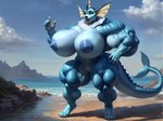 5_fingers abs anthro anthrofied beach biceps big_breasts big_butt big_muscles big_nipples blue_body blue_eyes blue_fur blue_nipples blue_scales blue_sky breasts butt canid cliff dark digitigrade dominant dominant_female dominant_pose eeveelution feliformia female fin fingers front_view fur generation_1_pokemon genitals giant_muscles growth hand_on_hip hands hi_res huge_abs huge_ass huge_biceps huge_breasts huge_calves huge_ears huge_hips huge_muscles huge_nipples huge_quadriceps huge_shoulders huge_thighs huge_trapezius huge_traps huge_triceps humanoid_genitalia humanoid_hands humanoid_pussy hyper hyper_biceps hyper_breasts hyper_calves hyper_hips hyper_muscles hyper_quadriceps hyper_thick hyper_thighs interspecies large_breasts latsi_dorm light long_legs long_tail looking_at_viewer macro mammal massive mature_female mountains muscle_growth muscular muscular_anthro muscular_female muscular_legs nipples nude outdoors pecs plant pokemon pokemon_(species) pussy realistic_fur rock sand scales sea seaside shrub sky smile smirk snout solo standing sunlight tall_female thick_abs thick_muscles thick_thighs triceps vaporeon water wide_hips yifftator