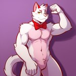 anthro athletic frosting.ai fur male solo white_body white_fur candougie five_nights_at_freddy's jolly_(game) maxie_(jolly) domestic_cat felid feline felis mammal