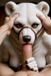 anthro black_nipples blue_eyes breasts bridle claws fellatio_pov female first_person_view fur genitals head_grab human_on_anthro humanoid_genitalia humanoid_penis inside interspecies looking_at_viewer nails neck_tuft nipples penetration penile penis penis_grab photorealism realistic realistic_fur realistic_lighting serious_face sex sucking_penis sucking_tip tuft white_body white_fur nnam_si3 human mammal polar_bear ursid ursine hi_res