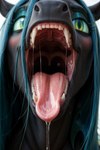 bodily_fluids fangs feral saliva teeth tongue uvula vore queen_chrysalis_(mlp) arthropod changeling equid equine humanoid mammal my_little_pony hi_res