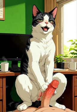 animal_genitalia animal_pussy anus bestiality bodily_fluids dripping duo female feral first_person_view fur genital_fluids genitals interspecies looking_at_viewer male male/female penile penis presenting pussy diddlier domestic_cat felid feline felis human mammal absurd_res hi_res