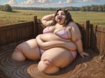 anthro belly_overhang big_butt butt domestic_pig female harrystash mammal morbidly_obese morbidly_obese_female obese obese_female overweight overweight_female suid suina sus_(pig) thick_thighs transformation wide_hips