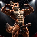 abs animal_genitalia animal_penis anthro balls big_balls big_penis canid canine casual_exposure casual_nudity equine_penis flared_penis flexing flexing_biceps flexing_both_biceps fox genitals hi_res hornybunny inside male mammal medial_ring muscular muscular_male nick_wilde nipples nude_male penis presenting public public_exposure public_nudity saggy_balls smile solo vein veiny_penis zootopia