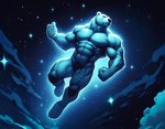 5_fingers 5_toes abs anthro backlighting biceps big_abs big_biceps big_deltoids big_forearm_muscles big_muscles big_pecs big_quads big_trapezius big_triceps biped black_nose broad_shoulders cheek_tuft cosmic_background dall-e_3 deltoids detailed_background elbow_tuft empty_eyes facial_tuft featureless_crotch feet fingers fist floating forearm_muscles front_view fur glowing glowing_body humanoid_hands light light_body light_fur macro male manly monotone_body monotone_fur mouth_closed muscular muscular_anthro muscular_arms muscular_legs muscular_male muscular_thighs nipples nude nude_anthro nude_male obliques pecs plantigrade pose quads round_ears serratus snout solo space space_background spacescape star starry_background thick_neck toes trapezius triceps tuft white_body white_ears white_fur white_tuft zenithwolf celestial_being deity mammal polar_bear ursid ursine 9:7 blue_theme cool_colors detailed digital_media_(artwork) full-length_portrait hi_res lighting portrait shaded