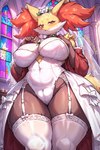 anthro big_breasts black_body black_fur breasts ear_tuft female fur orange_body orange_eyes orange_fur renjirox_(director) solo thick_thighs tuft white_body white_fur wide_hips yellow_body yellow_fur delphox generation_6_pokemon pokemon_(species) hi_res