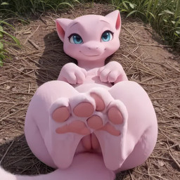3_toes anus blush butt feet female feral foot_focus fuzzy genitals humanoid_genitalia looking_at_viewer lying narrowed_eyes nude nudity on_back outside pawpads paws pink_body pink_nose pink_pawpads pink_pussy presenting pussy seductive solo spread_legs spreading toes bommel silverlynx nintendo pokemon legendary_pokemon mew pokemon_(species) animated huge_filesize webm