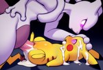 bodily_fluids cum cum_in_mouth cum_in_pussy cum_inside cum_on_face drooling duo female feral genital_fluids hypnosis male male/female mind_control orgasm penetration questionable_consent saliva spiral_eyes vaginal vaginal_penetration stressedout nintendo pokemon generation_1_pokemon legendary_pokemon mewtwo pikachu pokemon_(species)