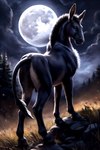 african_wild_ass anus asinus donkey equid equine equine_anus female feral genitals hi_res hooves light looking_back mammal moon moonlight night nightdancer presenting pussy seductive solo standing tail_aside teats