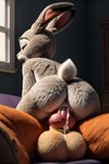 animal_genitalia animal_penis anthro anus balls bedroom bodily_fluids butt canid canine canine_genitalia canine_penis cum cum_inside duo female fox genital_fluids genitals hi_res hornybunny indigo_furry_mix indigo_furry_mix_v95_realistic judy_hopps knot lagomorph leporid male male/female mammal nick_wilde penetration penis pussyt rabbit semen vaginal vaginal_penetration vein zootopia